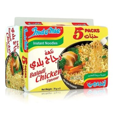 Indomie Noodles 5 x 70 Gm Baladi Chicken, 8 Pieces Per Carton
